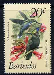 Barbados 1979-83 Crested Hummingbird 20c (from def set) unmounted mint SG 628, stamps on , stamps on  stamps on birds, stamps on hummingbirds