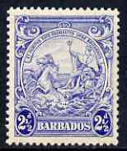 Barbados 1938-47 Badge of Colony 2.5d ultramarine unmounted mint, SG 251*, stamps on , stamps on  stamps on badges, stamps on horses, stamps on , stamps on  stamps on  kg6 , stamps on  stamps on , stamps on shells