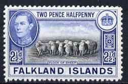 Falkland Islands 1938-50 KG6 Flock of Sheep 2.5d unmounted mint, SG 151, stamps on sheep, stamps on ovine, stamps on  kg6 , stamps on 