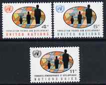 United Nations (NY) 1965 Population Trends & Development set of 3 unmounted mint, SG 151-53, stamps on , stamps on  stamps on population, stamps on census