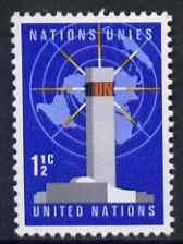 United Nations (NY) 1967 UN Headquarters & Map 1.5c unmounted mint SG 164*, stamps on , stamps on  stamps on united nations, stamps on maps