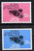 United Nations (NY) 1978 Eradication of Smallpox set of 2 unmounted mint, SG 303-04, stamps on , stamps on  stamps on medical, stamps on diseases