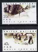 United Nations (NY) 1984 World Food Day set of 2 unmounted mint, SG 428-29, stamps on , stamps on  stamps on food, stamps on rice