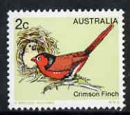 Australia 1978-80 Crimson Finch 2c from Birds def set unmounted mint, SG 670, stamps on , stamps on  stamps on birds, stamps on finch