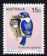 Australia 1978-80 Forest Kingfisher 15c from Birds def set unmounted mint, SG 672, stamps on birds, stamps on kingfisher