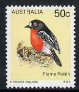 Australia 1978-80 Flame Robin 50c from Birds def set unmounted mint, SG 679, stamps on birds, stamps on robin