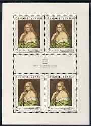 Czechoslovakia 1969 Josefina 2k (Painting) unmounted mint sheetlet of 4 (from Prage '68 4th issue) SG 1753, stamps on arts, stamps on nudes, stamps on stam exhibitions