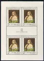 Czechoslovakia 1969 Josefina 2k (Painting) unmounted mint sheetlet of 4 (from Prage 68 4th issue) SG 1753, stamps on arts, stamps on nudes, stamps on stam exhibitions