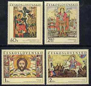 Czechoslovakia 1970 Slovak Icons set of 4 unmounted mint, SG 1925-28*, stamps on , stamps on  stamps on arts, stamps on adam, stamps on judaica, stamps on horses, stamps on dragons, stamps on angels, stamps on religion, stamps on  stamps on st george