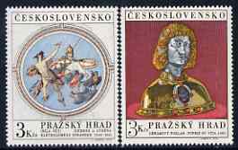 Czechoslovakia 1970 Prague Castle (6th series) set of 2 unmounted mint, SG 1892-93, stamps on , stamps on  stamps on arts, stamps on castles, stamps on greek, stamps on myths, stamps on  stamps on mythology