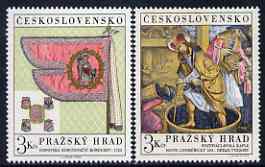 Czechoslovakia 1969 Prague Castle (5th series) set of 2 unmounted mint, SG 1827-28, stamps on , stamps on  stamps on arts, stamps on castles, stamps on flags, stamps on 