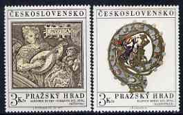 Czechoslovakia 1971 Prague Castle (7th series) set of 2 unmounted mint, SG 1959-60, stamps on arts, stamps on castles, stamps on music