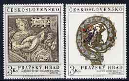 Czechoslovakia 1971 Prague Castle (7th series) set of 2 unmounted mint, SG 1959-60, stamps on , stamps on  stamps on arts, stamps on castles, stamps on music