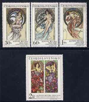 Czechoslovakia 1969 Women in Art, paintings set of 4 unmounted mint, SG 1835-38, stamps on , stamps on  stamps on arts, stamps on women, stamps on nudes