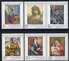 Czechoslovakia 1973 Art (8th issue) set of 6 unmounted mint, SG 2134-39, stamps on , stamps on  stamps on arts, stamps on rembrandt, stamps on 