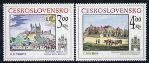 Czechoslovakia 1981 Historic Bratislavia (5th issue) set of 2 unmounted mint, SG 2582-83, stamps on , stamps on  stamps on tourism, stamps on palaces, stamps on horses