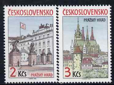 Czechoslovakia 1985 Prague Castle (21st series) set of 2 unmounted mint, SG 2803-04, stamps on castles, stamps on 