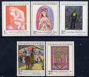Czechoslovakia 1970 Art (5th issue) set of 5 unmounted mint, SG 1914-18, stamps on arts, stamps on markets, stamps on umbrellas