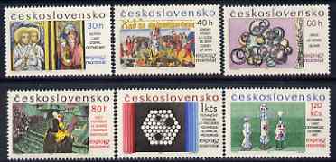 Czechoslovakia 1967 Expo 67 Worlds Fair set of 6 unmounted mint, SG 1645-50, stamps on , stamps on  stamps on arts, stamps on atomics, stamps on dolls, stamps on fairy tales, stamps on business