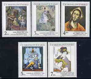 Czechoslovakia 1991 Art (26th issue) set of 5 unmounted mint, SG 3077-81, stamps on , stamps on  stamps on arts, stamps on renoir, stamps on el greco, stamps on 