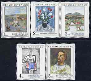 Czechoslovakia 1987 Art (21st issue) set of 5 unmounted mint, SG 2904-08, stamps on , stamps on  stamps on arts, stamps on flowers, stamps on tulips, stamps on music, stamps on 