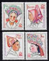 Czechoslovakia 1977 'Praga 78' Stamp Exhibition (5th issue - Headresses) set of 4 unmounted mint, SG 2349-52, stamps on , stamps on  stamps on fashion, stamps on stamp exhibitions, stamps on costumes