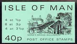 Isle of Man 1974 Monks Bridge 40p stamp sachet (green cover) complete and pristine, stamps on bridges, stamps on civil engineering