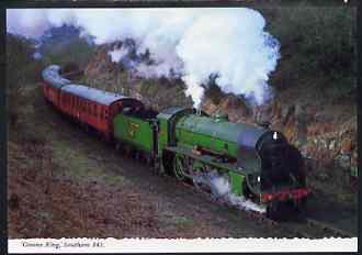 Postcard by Bamforth - full colour showing Southern Greene King No.841, mint & very fine, stamps on railways