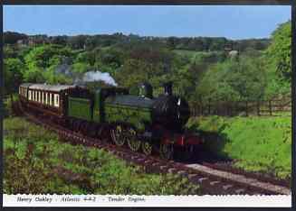 Postcard by Bamforth - full colour showing Atlantic 4-4-2 Henry Oakley, mint & very fine, stamps on railways