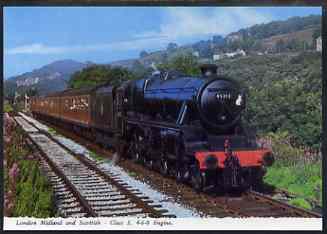 Postcard by Bamforth - full colour showing LMS 4-6-0 Class 5, mint & very fine, stamps on , stamps on  stamps on railways