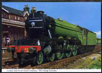 Postcard by Bamforth - full colour showing LNER 4472 'Flying Scotsman', mint & very fine, stamps on railways, stamps on scots, stamps on scotland