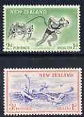 New Zealand 1957 Health - Life-savers & Children set of 2 unmounted mint, SG 761-62, stamps on , stamps on  stamps on children, stamps on swimming, stamps on rescue