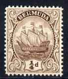 Bermuda 1922 Three-masted Ship 1/4d brown (wmk Mult script CA) unmounted mint SG 76b, stamps on , stamps on  kg5 , stamps on ships