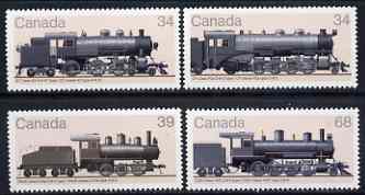 Canada 1985 Railway Locomotives (3rd series) set of 4 unmounted mint, SG 1185-88, stamps on , stamps on  stamps on railways