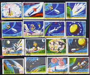 Haiti 1970 Apollo 12 Moon Mission imperf set of 16 fine cto used from limited printing, stamps on , stamps on  stamps on space, stamps on apollo