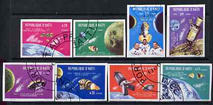 Haiti 1969 Apollo 7 & 8 Space Flights imperf set of 8 fine cto used from limited printing, stamps on , stamps on  stamps on space, stamps on apollo