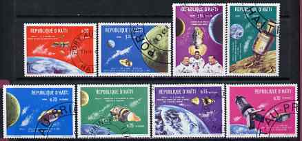 Haiti 1969 Apollo 7 & 8 Space Flights perf set of 8 fine cto used, stamps on space, stamps on apollo