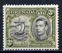 Grenada 1938-50 KG6 definitive 3d Badge of the Colony P12.5 unmounted mint, SG 158b, stamps on , stamps on  kg6 , stamps on ships