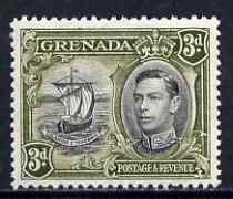 Grenada 1938-50 KG6 definitive 3d Badge of the Colony P12.5 unmounted mint, SG 158b, stamps on , stamps on  stamps on , stamps on  stamps on  kg6 , stamps on  stamps on ships