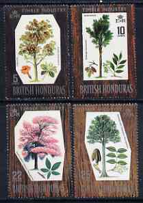 British Honduras 1969 Indigenous Hardwoods (1st series) set of 4 unmounted mint, SG 272-75, stamps on , stamps on  stamps on trees, stamps on rosewood, stamps on mahogany