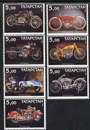 Tatarstan Republic 2000 Early Motorcycles perf set of 7 values complete unmounted mint, stamps on , stamps on  stamps on motorbikes