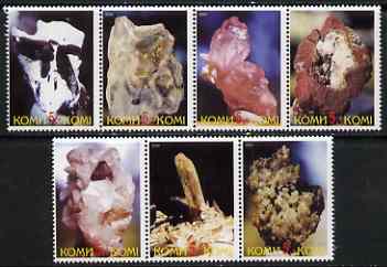 Komi Republic 2000 Minerals perf set of 7 values complete unmounted mint, stamps on , stamps on  stamps on minerals