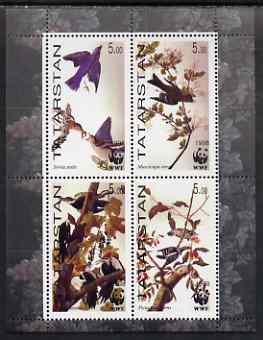 Tatarstan Republic 1998 WWF - John Audubon Birds perf sheetlet containing set of 4 values complete unmounted mint, stamps on , stamps on  stamps on wwf, stamps on birds, stamps on audubon, stamps on  stamps on  wwf , stamps on  stamps on 