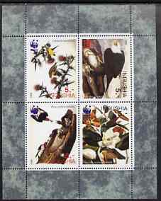Ingushetia Republic 1998 WWF - John Audubon Birds perf sheetlet containing set of 4 values complete unmounted mint, stamps on wwf, stamps on birds, stamps on audubon, stamps on  wwf , stamps on 