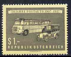 Austria 1957 Postal Coach Service unmounted mint, SG 1291, Mi 1034, stamps on , stamps on  stamps on postal, stamps on buses