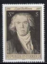 Austria 1970 Birth Bicent of Beethoven unmounted mint, SG 1602, Mi 1352*, stamps on , stamps on  stamps on music, stamps on composers, stamps on  stamps on opera, stamps on  stamps on personalities, stamps on  stamps on beethoven, stamps on  stamps on opera, stamps on  stamps on music, stamps on  stamps on composers, stamps on  stamps on deaf, stamps on  stamps on disabled, stamps on  stamps on masonry, stamps on  stamps on masonics