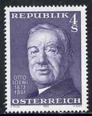 Austria 1973 Otto Loewi (pharmacologist) unmounted mint, SG 1659, Mi 1414*, stamps on , stamps on  stamps on drugs, stamps on medical, stamps on 