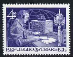 Austria 1973 50th Anniversary of Interpol unmounted mint, SG 1672, Mi 1427*, stamps on radio, stamps on police, stamps on morse