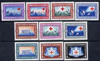 Guatemala 1960 Red cross set of 10 unmounted mint, SG 627-36, Mi 633-42, stamps on red cross