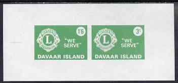 Davaar Island 1965 Lions International imperf m/sheet containing set of 2 (1s6d & 3s green) unmounted mint, stamps on rotary, stamps on lions int